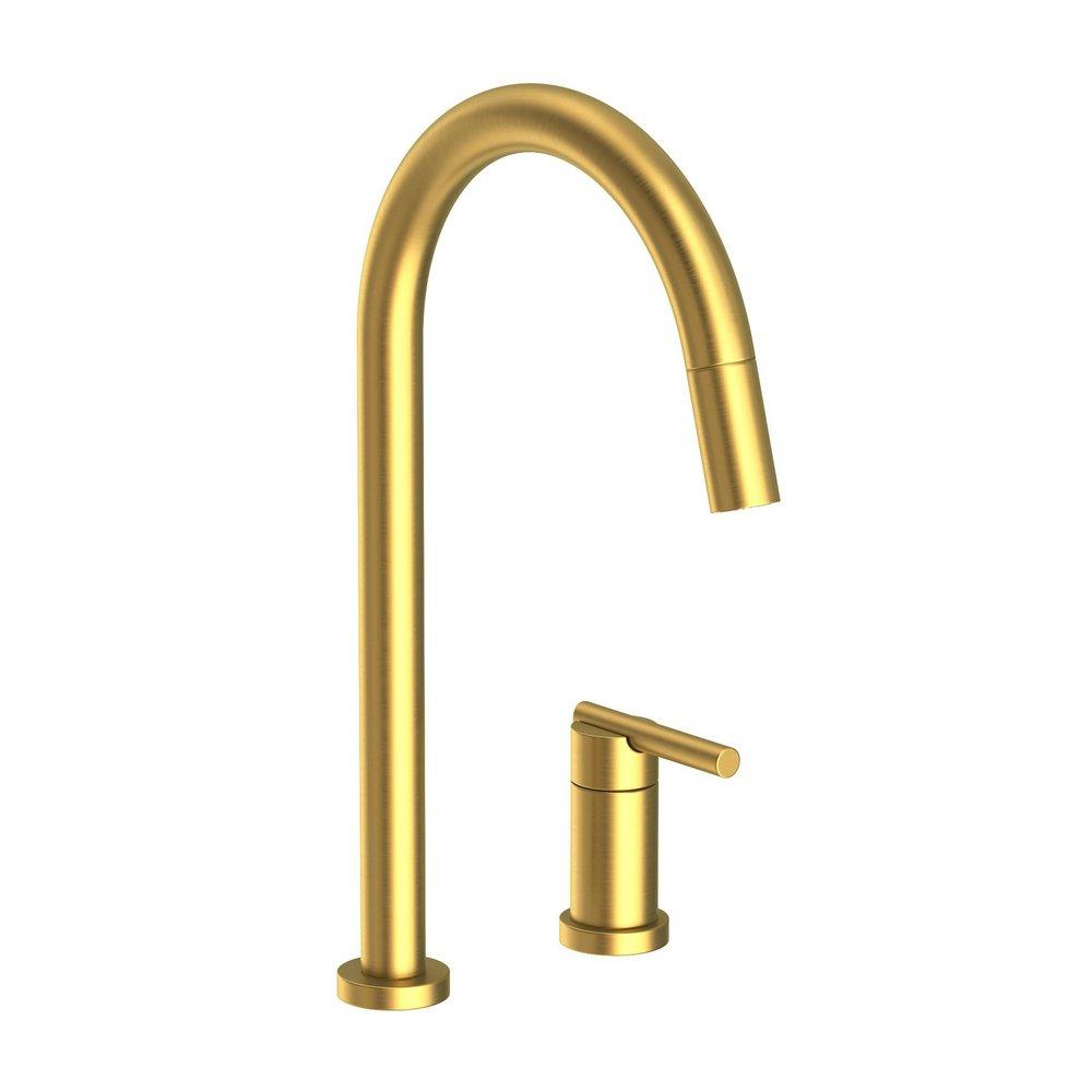 Newport Brass Satin Brass - PVD Single Handle Pull Down Kitchen Faucet 
