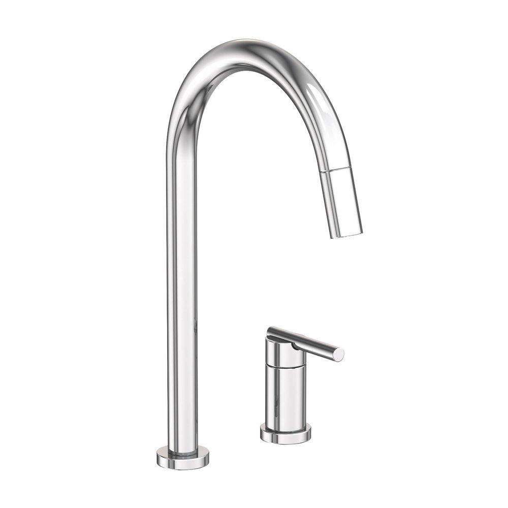 Newport Brass Polished Chrome Single Handle Pull Down Kitchen Faucet 