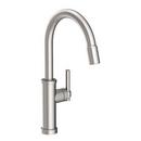 Single Handle Pull Down Kitchen Faucet in Stainless Steel - PVD