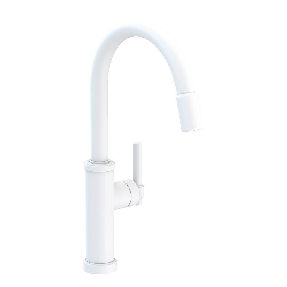 Newport Brass Matte White Single Handle Pull Down Kitchen Faucet 