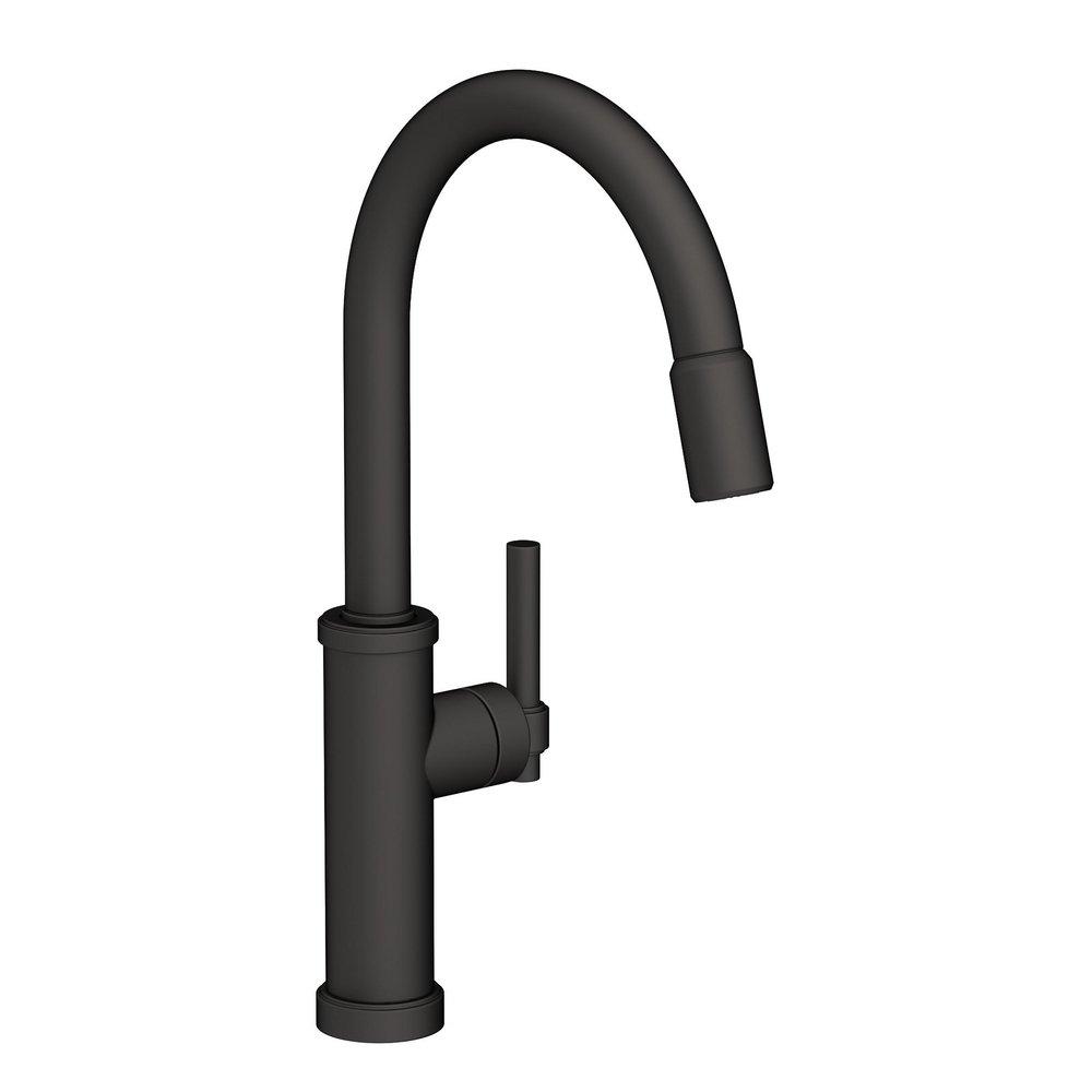 Newport Brass Flat Black Single Handle Pull Down Kitchen Faucet 