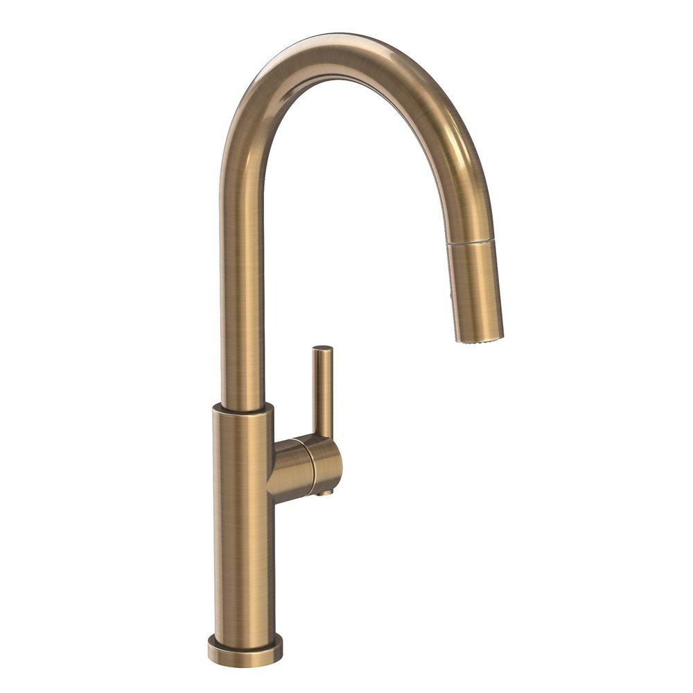 Newport Brass Antique Brass Pull Down Kitchen Faucet 