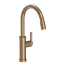 Single Handle Pull Down Kitchen Faucet in Antique Brass