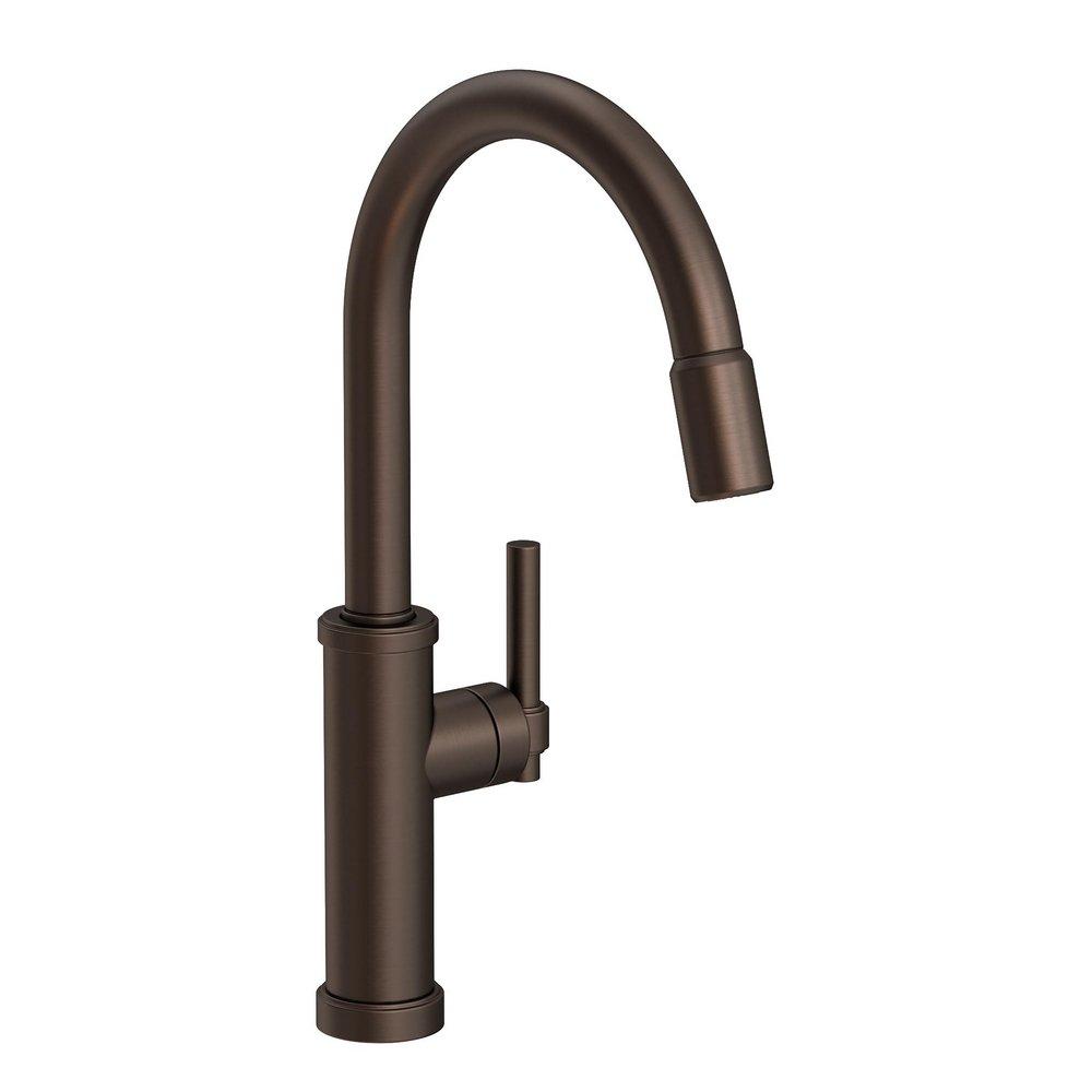 Newport Brass English Bronze Single Handle Pull Down Kitchen Faucet 