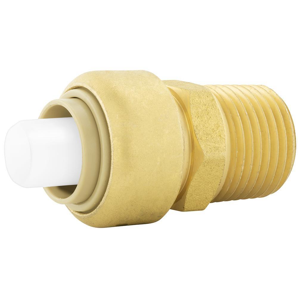 Jones Stephens Rough Brass 1-37/50 in. Push x MNPT Global Brass Adapter 