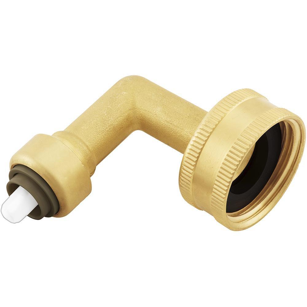 Jones Stephens Rough Brass Garden Hose Push On Dishwasher 90 Degree Elbow 