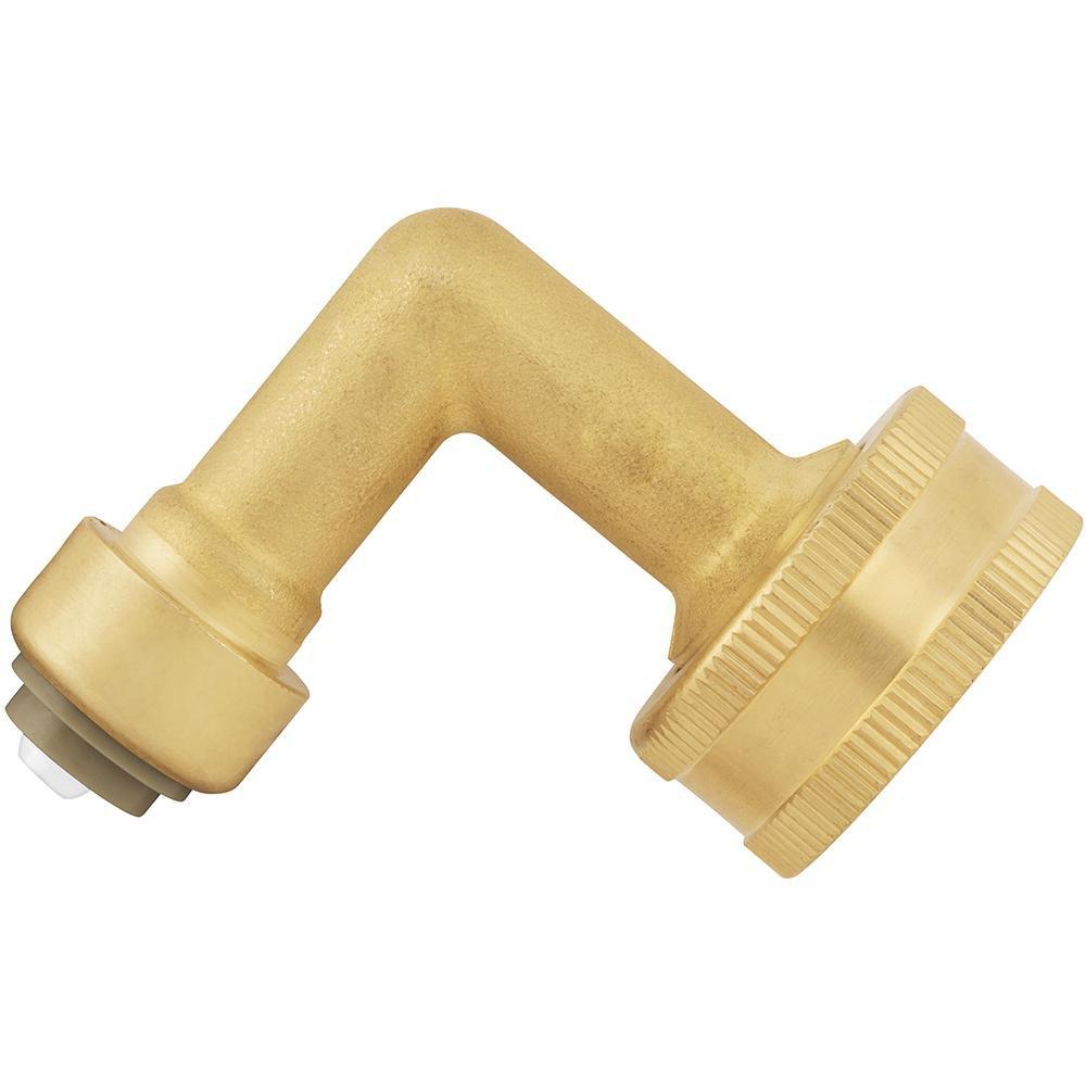 Jones Stephens Rough Brass Garden Hose x Compression 200 psi Reducing Brass 90 Degree Elbow 