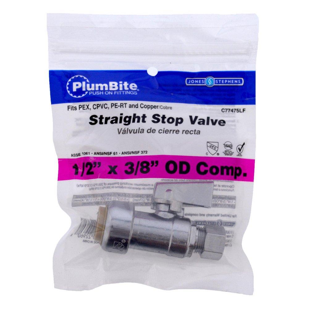 Jones Stephens Chrome Plated Push x Compression Straight Supply Stop Valve in Chrome 