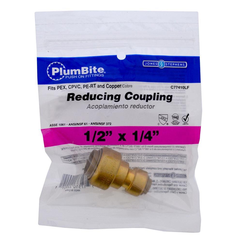 Jones Stephens Rough Brass Push On Reducing Coupling 