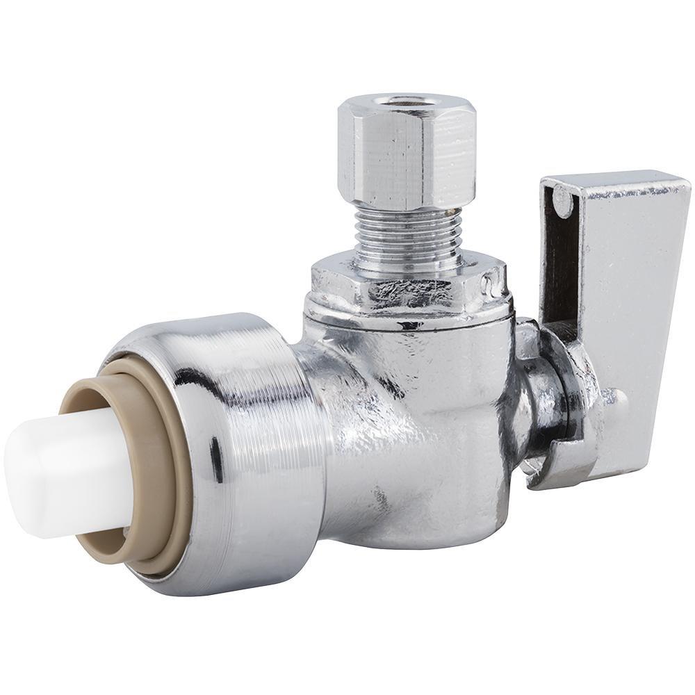 Jones Stephens Chrome Plated Push x Compression Angle Supply Stop Valve in Chrome 