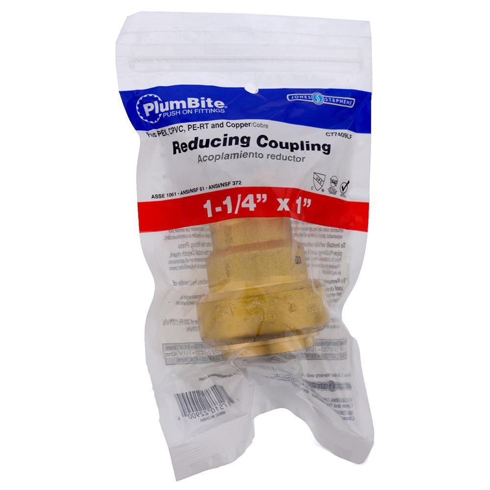 Jones Stephens Rough Brass Push On Reducing Coupling 