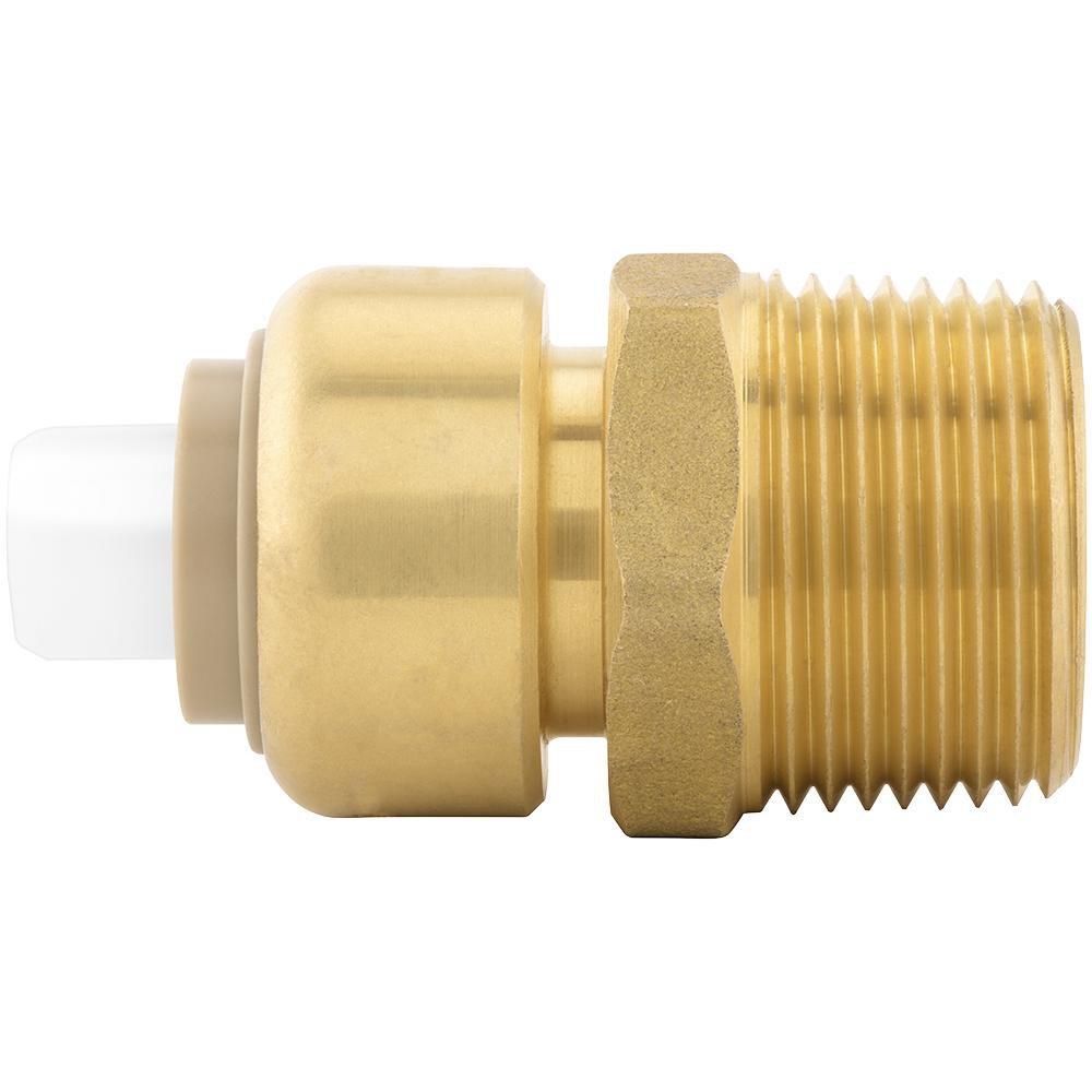 Jones Stephens Rough Brass Push x MNPT 200 psi Reducing Brass Adapter 