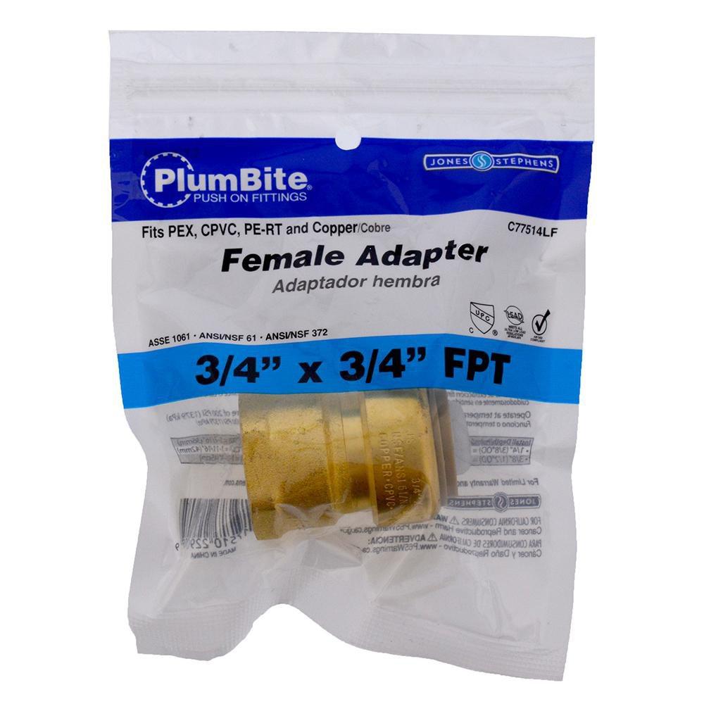 Jones Stephens Rough Brass Push On Adapter 