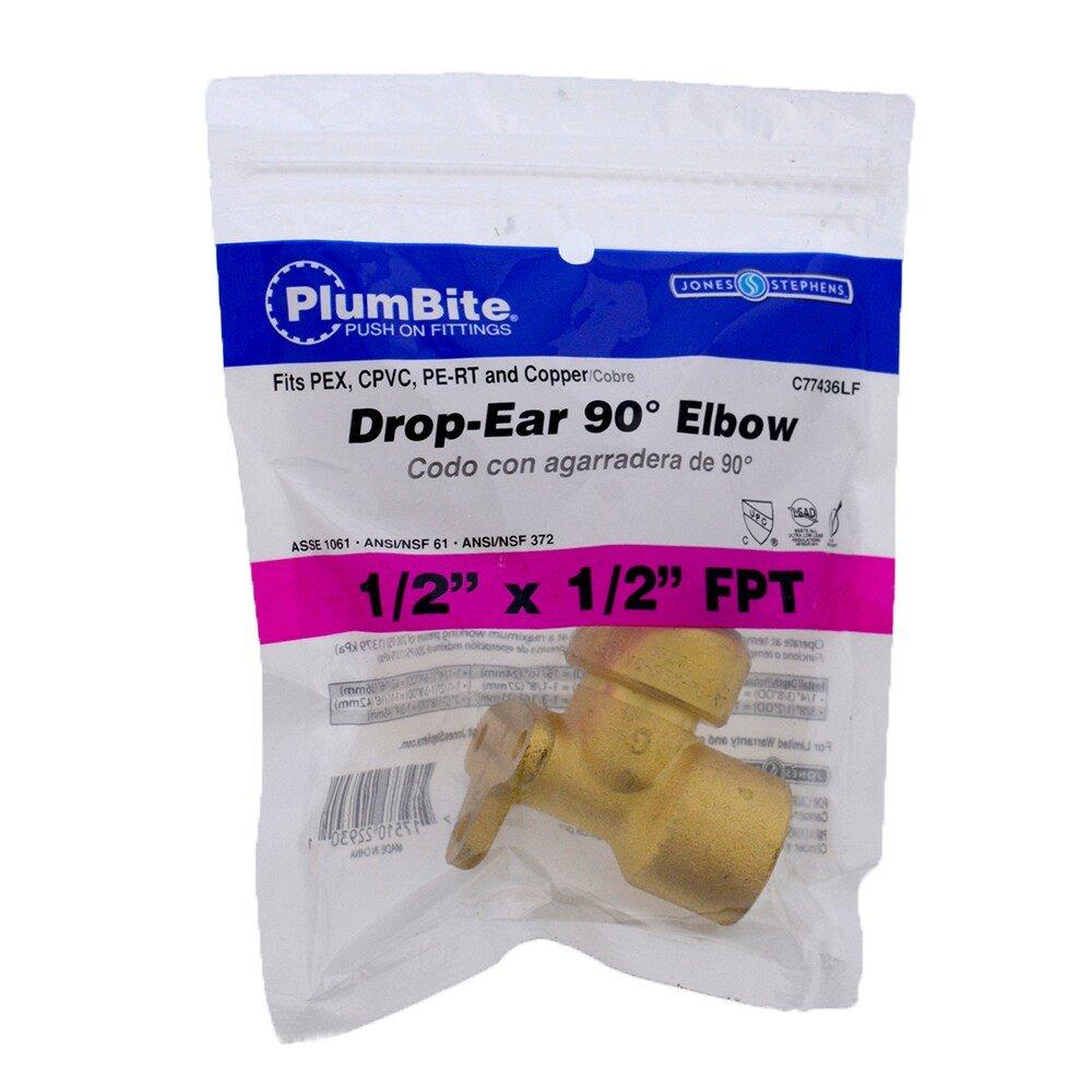 Jones Stephens Rough Brass Push x FNPT 200 psi Brass 90 Degree Elbow 