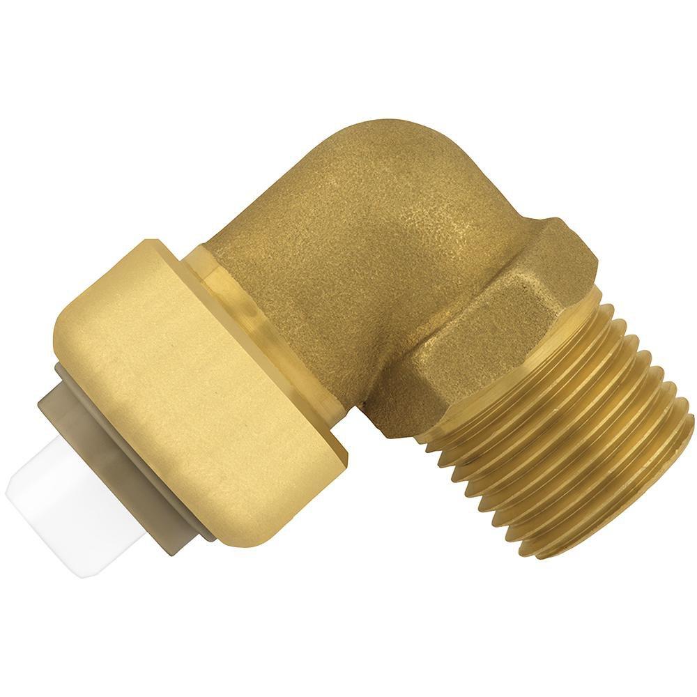 Jones Stephens Rough Brass Push 200 psi Brass 90 Degree Elbow Adapter 