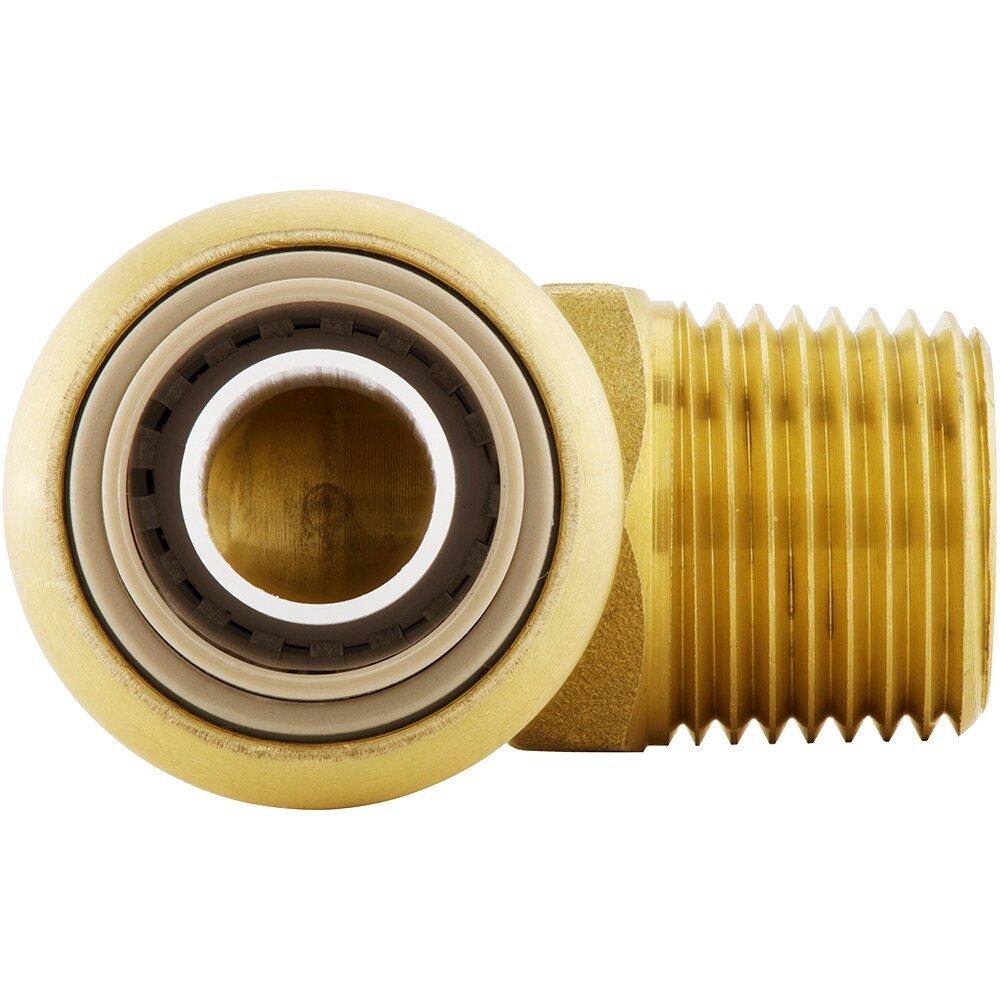 Jones Stephens Rough Brass Push 200 psi Brass 90 Degree Elbow Adapter 