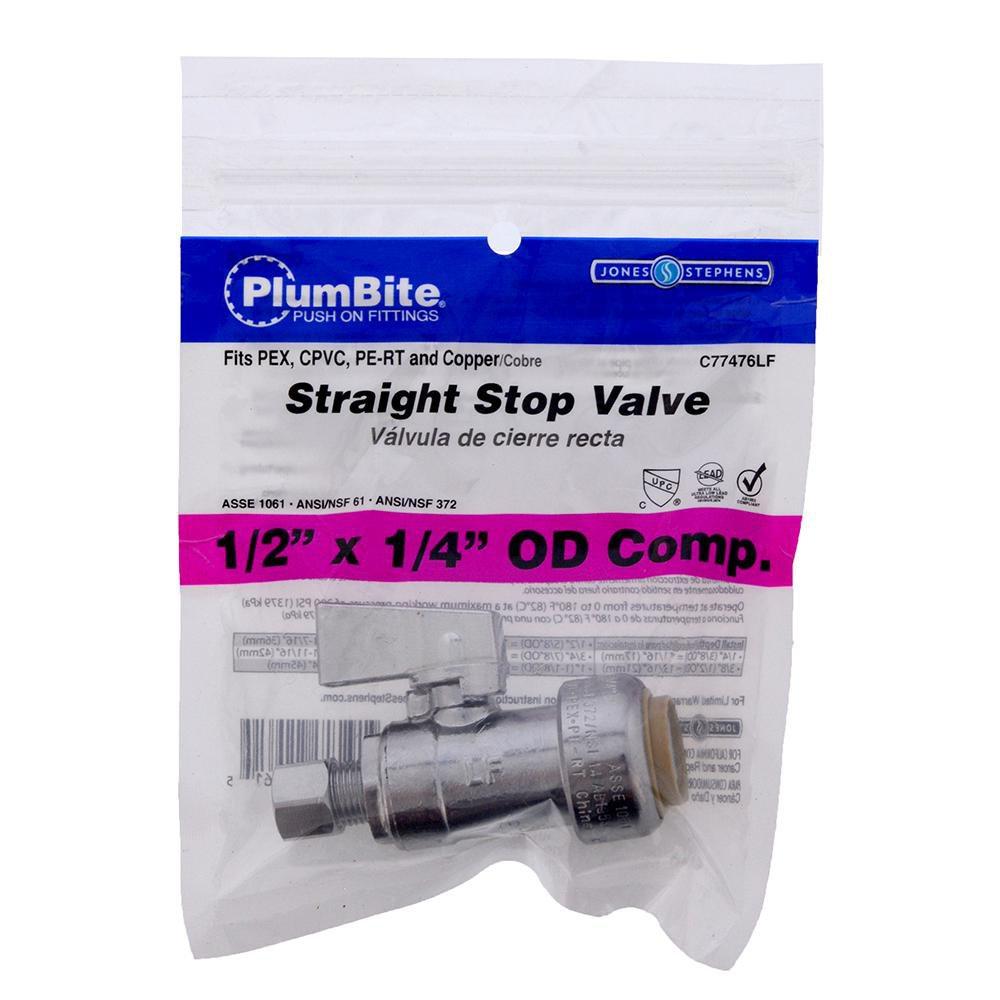 Jones Stephens Chrome Plated Push x Compression Straight Supply Stop Valve in Chrome 