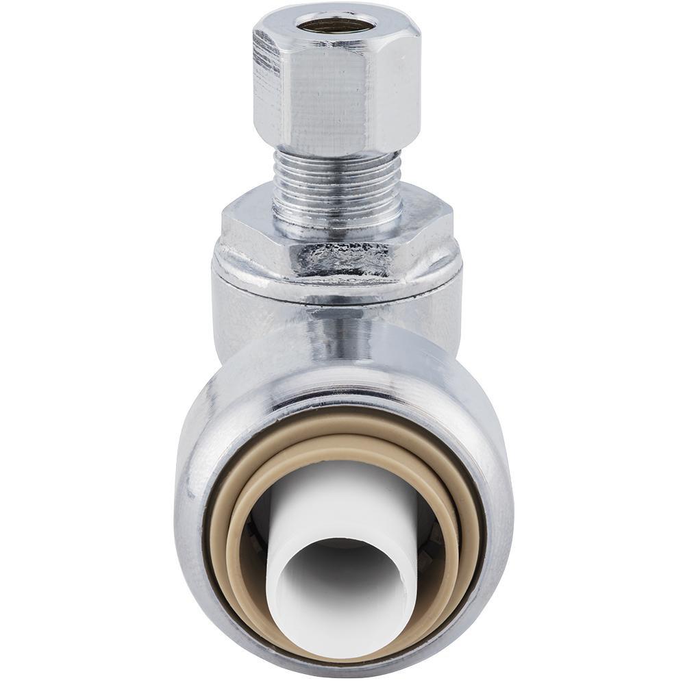 Jones Stephens Chrome Plated Push x Compression Angle Supply Stop Valve in Chrome 