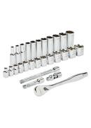 Milwaukee&reg; Silver Ratchet & Socket Set 1 Piece 