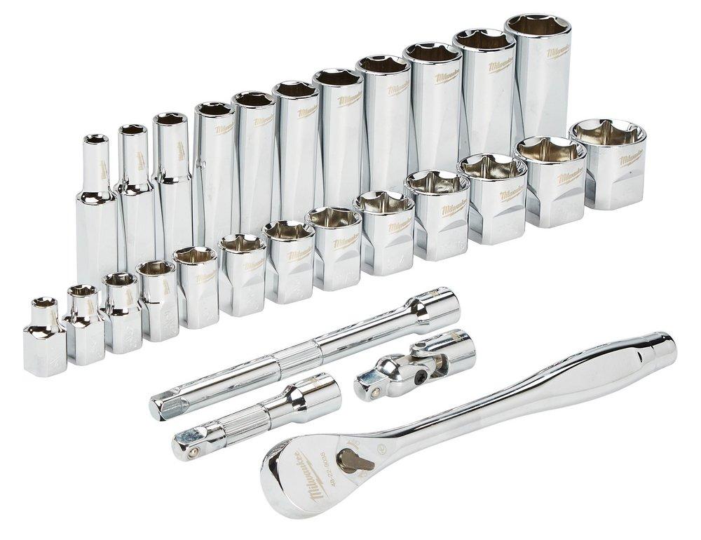 Milwaukee&reg; Silver Ratchet & Socket Set 1 Piece 