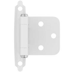 Self Close Face Mount Variable Overlay Hinge (Pair) in White