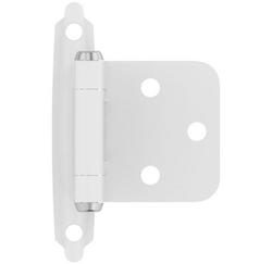 Self Close Face Mount Variable Overlay Hinge (Pair) in White