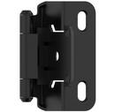 1/2 in. Self Close Partial Wrap Overlay Hinge (Pair) in Flat Black