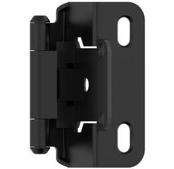 1/2 in. Self Close Partial Wrap Overlay Hinge (Pair) in Flat Black