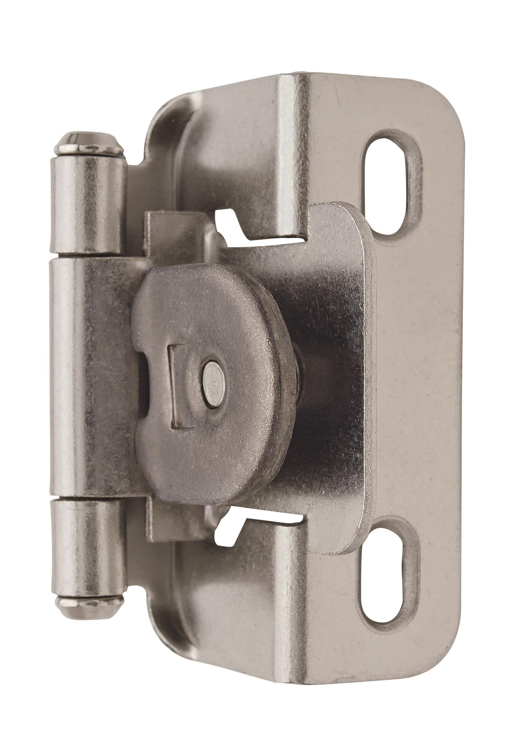 Amerock Satin Nickel 1/2 in. Single Demountable Partial Wrap Overlay Hinge (Pair) 