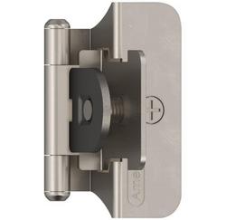 1/4 in. Double Demountable Overlay Hinge (Pair) in Satin Nickel