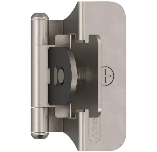 Amerock Satin Nickel 1/4 in. Double Demountable Overlay Hinge (Pair) 