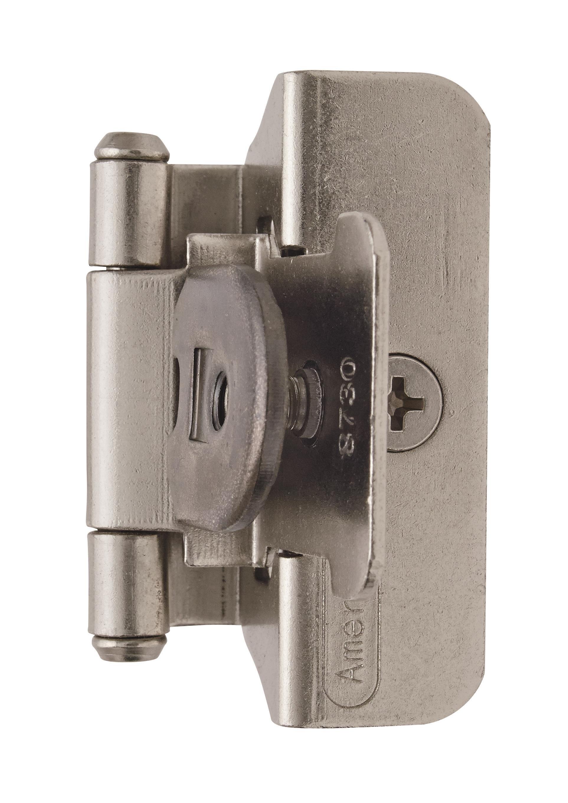 Amerock Satin Nickel 1/4 in. Double Demountable Overlay Hinge (Pair) 