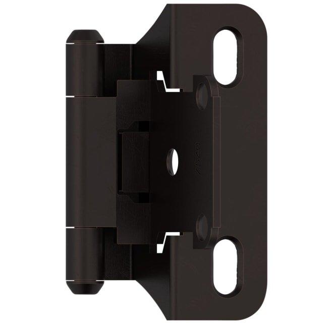 Amerock Oil Rubbed Bronze 1/4 in. Self Close Partial Wrap Overlay Hinge (Pair) 