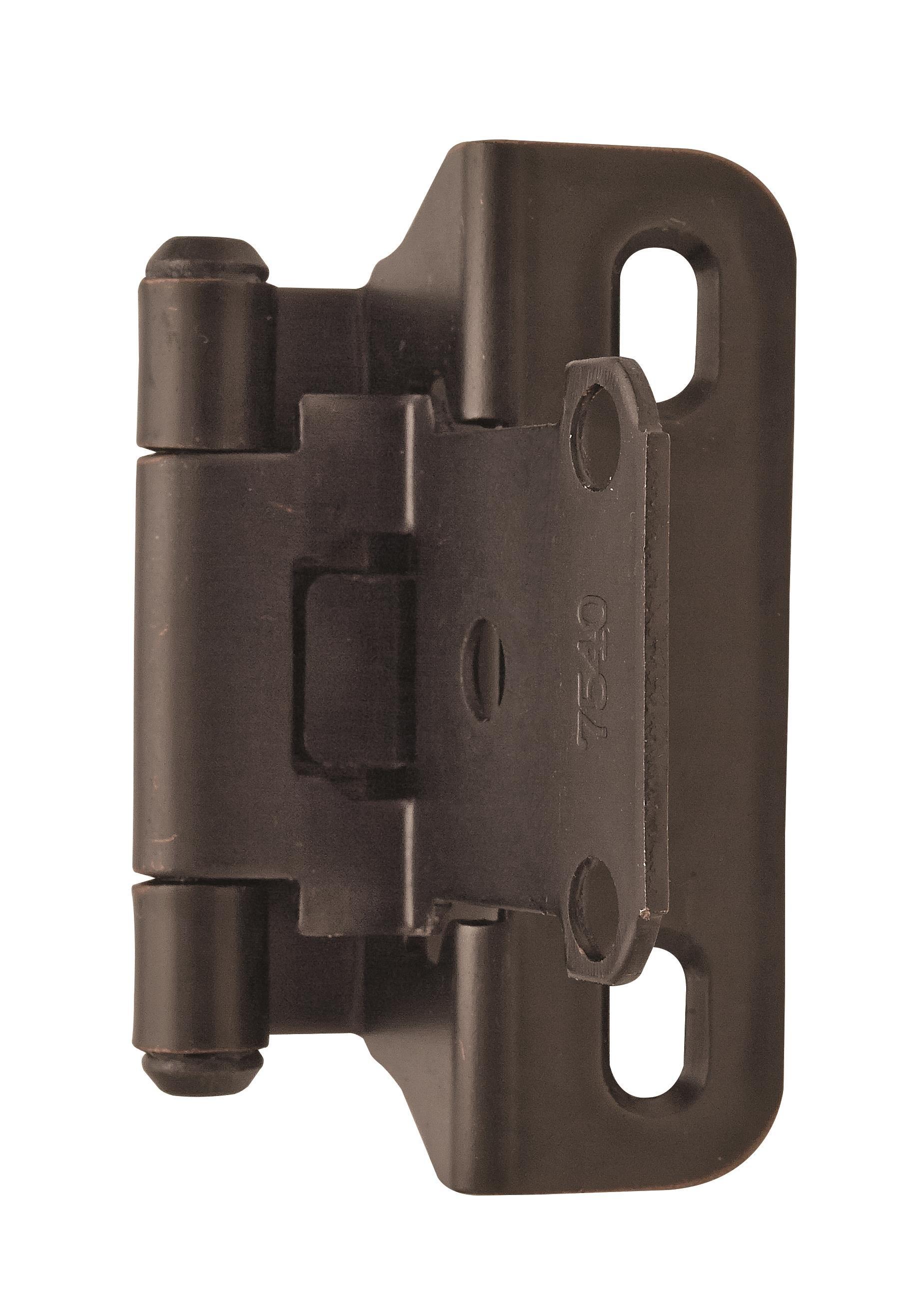 Amerock Oil Rubbed Bronze 1/4 in. Self Close Partial Wrap Overlay Hinge (Pair) 
