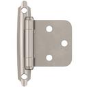 Self Close Face Mount Variable Overlay Hinge (Pair) in Satin Nickel
