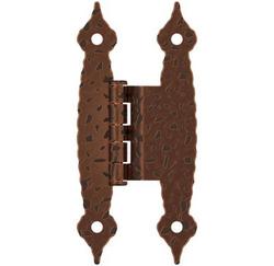 3/8 in. Non Self Close Offset Face Mount Hinge (Pair) in Antique Copper