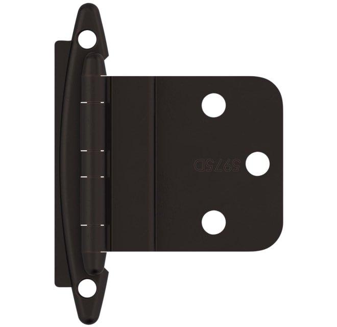 Amerock Oil Rubbed Bronze 3/8 in. Non Self Close Face Mount Inset Hinge (Pair) 
