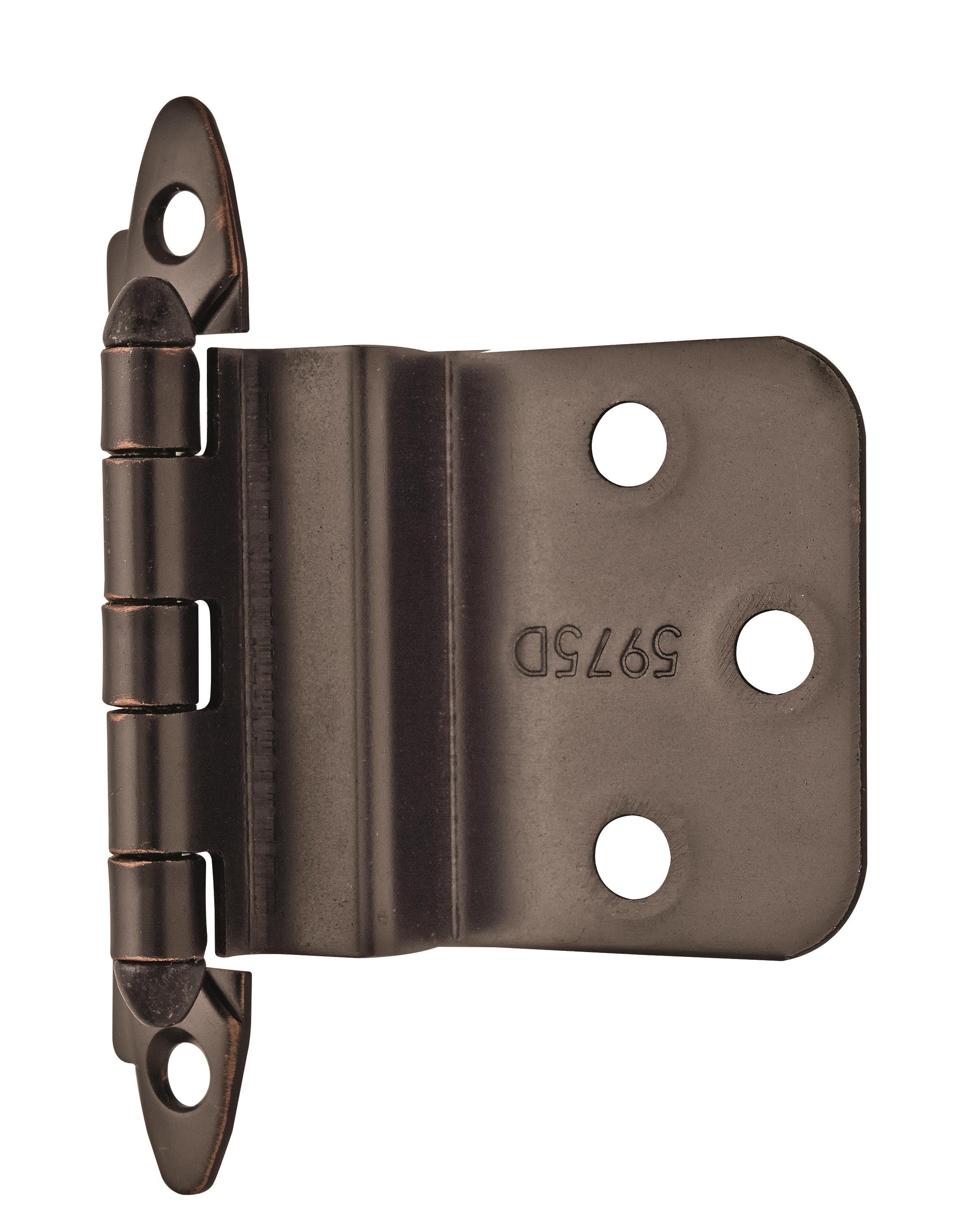 Amerock Oil Rubbed Bronze 3/8 in. Non Self Close Face Mount Inset Hinge (Pair) 