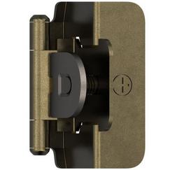 1/2 in. Overlay Double Demountable Hinge (Pair) in Burnished Brass