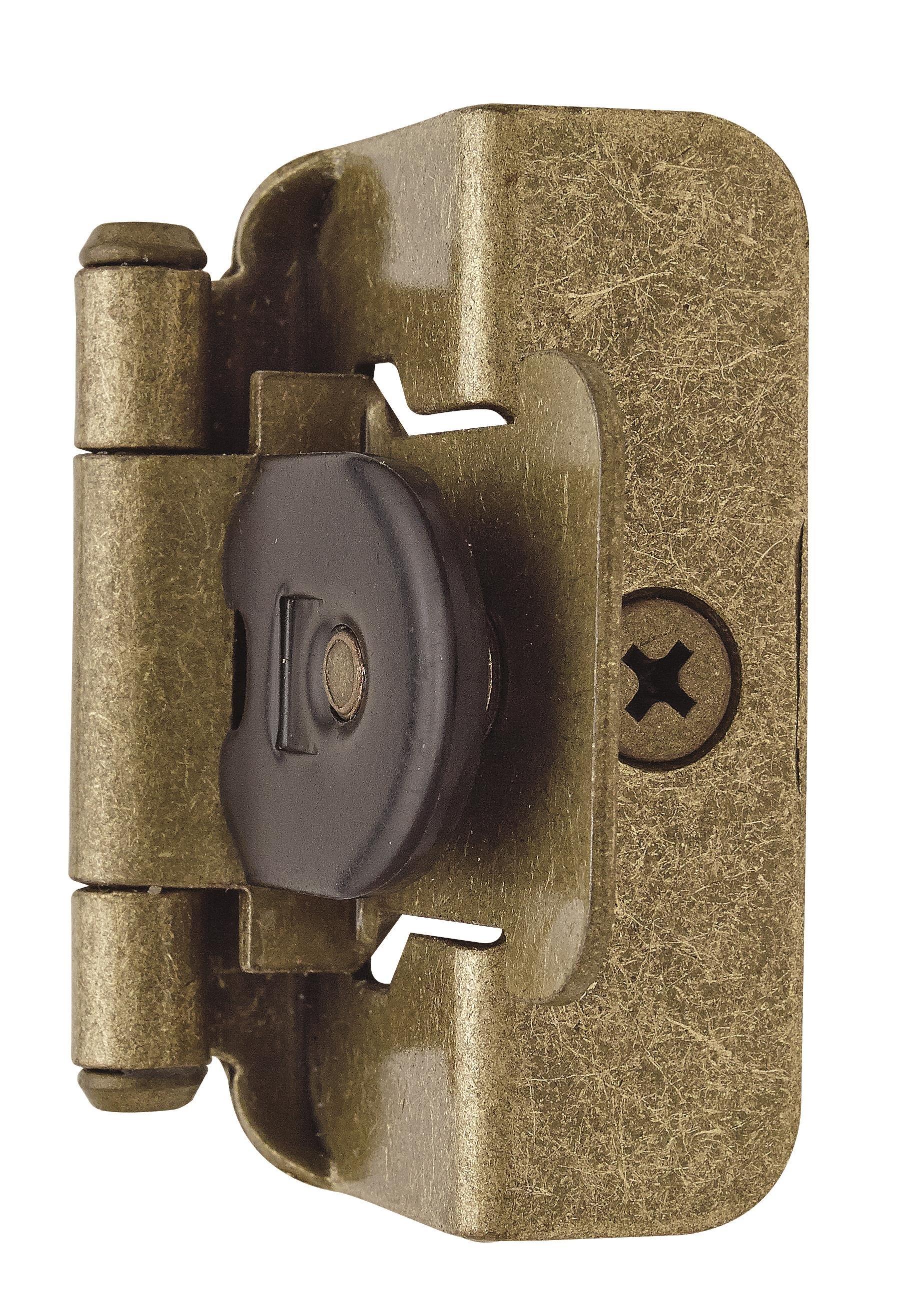 Amerock Burnished Brass 1/2 in. Overlay Double Demountable Hinge (Pair) 
