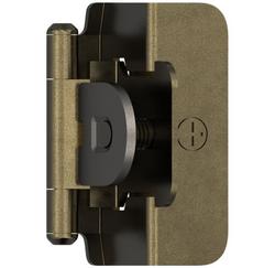 1/2 in. Overlay Double Demountable Hinge (Pair) in Burnished Brass