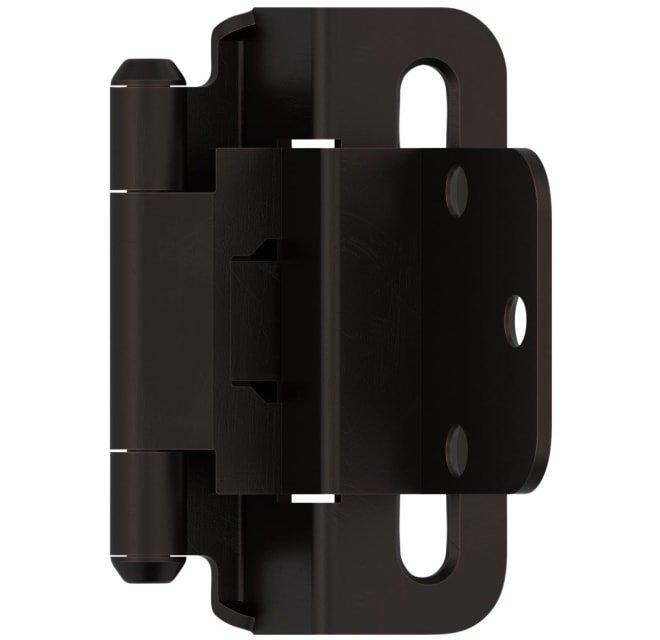 Amerock Oil Rubbed Bronze 3/8 in. Self Close Partial Wrap Inset Hinge (Pair) 