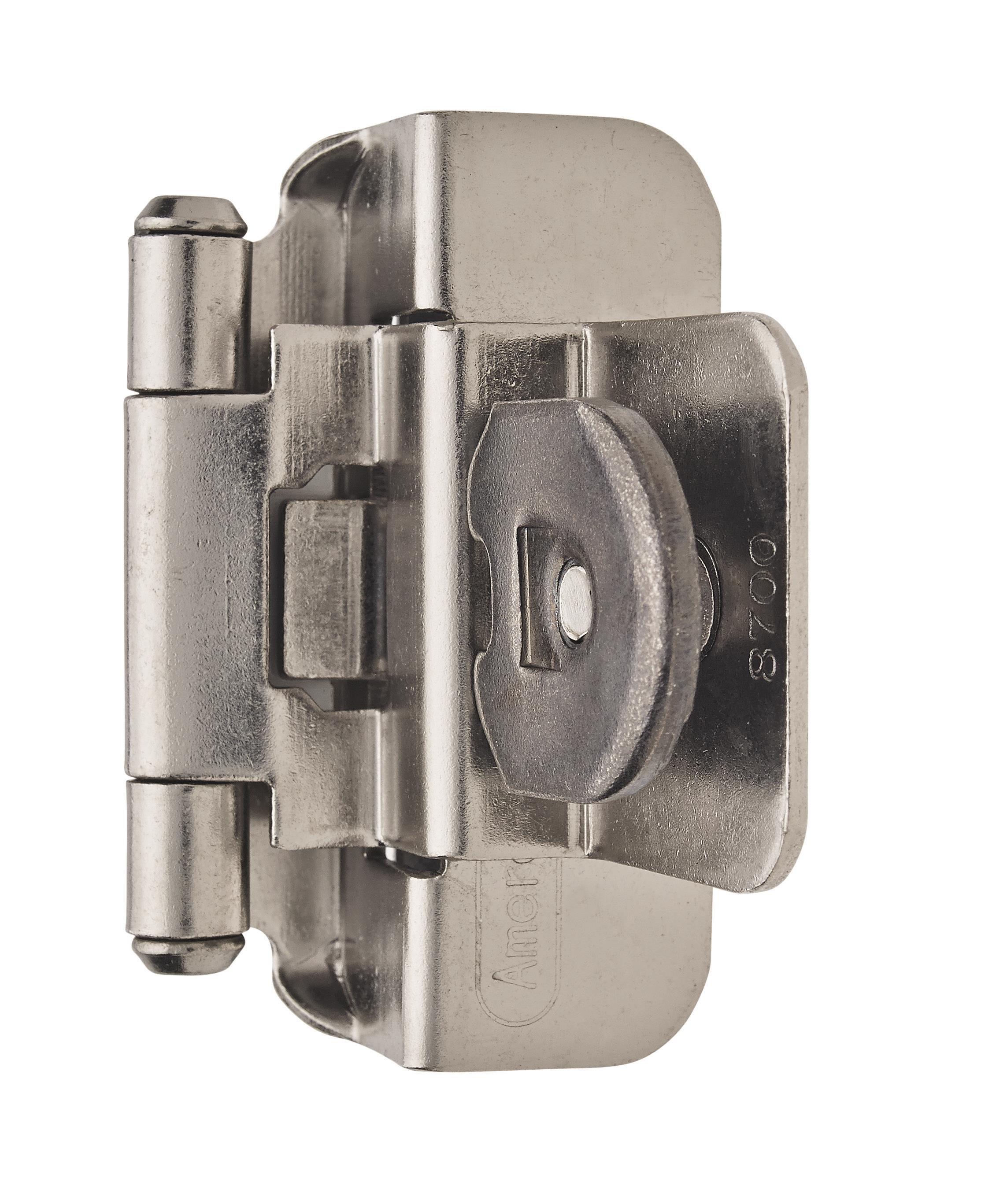 Amerock Satin Nickel 3/8 in. Double Demountable Inset Hinge (Pair) 