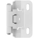 1/2 in. Self Close Partial Wrap Overlay Hinge (Pair) in White