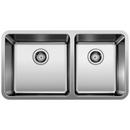 BLANCO Stainless Steel 33 x 18 in. No Hole Double Bowl Undermount Kitchen Sink 