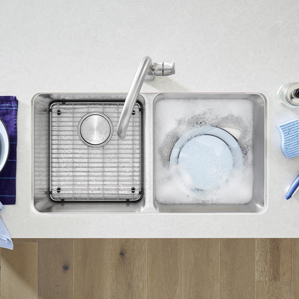 BLANCO Stainless Steel 33 x 18 in. No Hole Double Bowl Undermount Kitchen Sink 