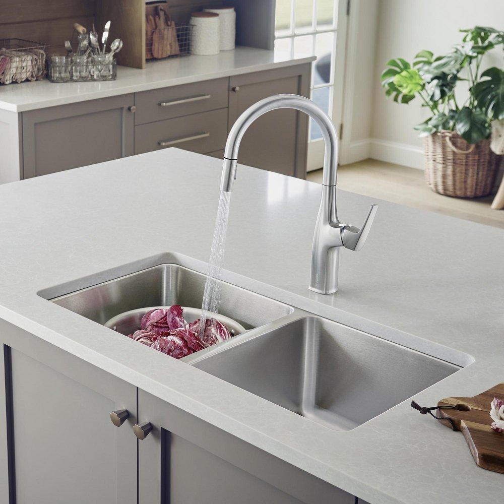 BLANCO Stainless Steel 33 x 18 in. No Hole Double Bowl Undermount Kitchen Sink 