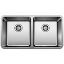 BLANCO Stainless Steel 33 x 18 in. No Hole Double Bowl Undermount Kitchen Sink 