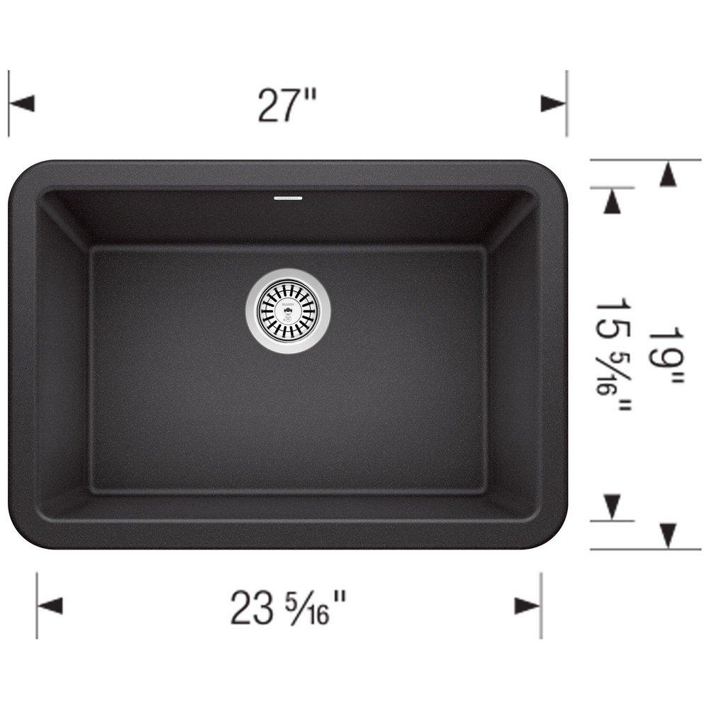 BLANCO Anthracite 27 x 19 in. Composite Single Bowl Farmhouse Kitchen Sink 