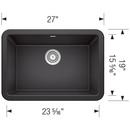 BLANCO Anthracite 27 x 19 in. Composite Single Bowl Farmhouse Kitchen Sink 